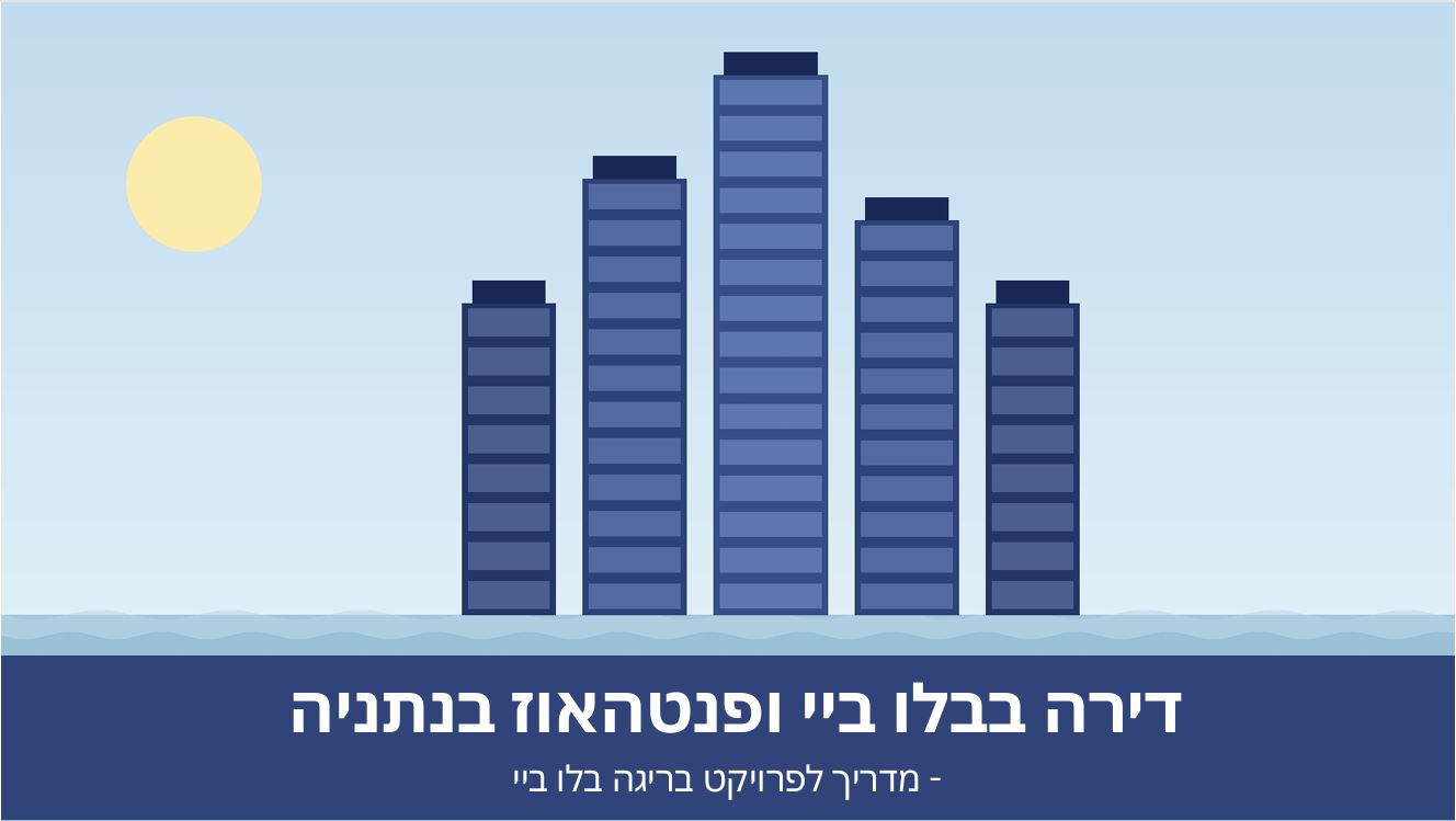 פרויקט בריגה בלו ביי בנתניה - חמישה מגדלים בגבהים משתנים מול הים, המציעים מיני פנטהאוזים ופנטהאוזים.